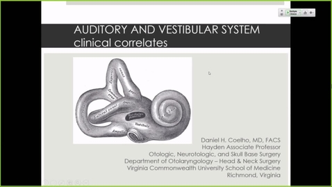 Thumbnail for entry 211111 - M2 - 10am - NRS - Clinical Auditory/Vestibular System - Coelho