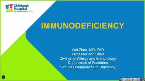 Thumbnail for 241030  - M1 - I&amp;I - 8am -  Deficiencies in Acquired Immunity + Immune Dysregulation - Wei Zhao