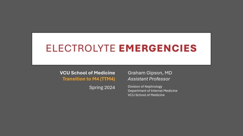 Thumbnail for entry Electrolyte Emergencies for M4s