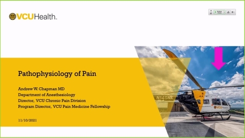 Thumbnail for entry 211109 - M2 - 10am - NRS - Pathophysiology of Pain Physiology - Chapman 