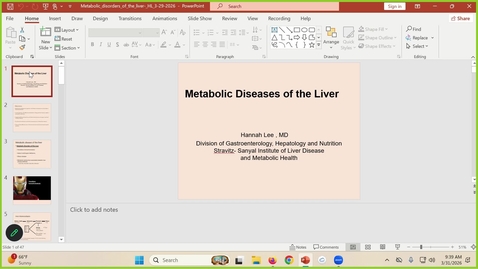 Thumbnail for 260331 - M1 - 10AM - GI - Metabolic Disorders of the Liver