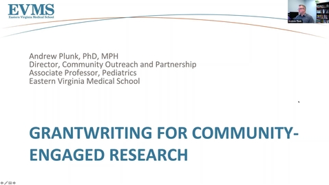 Thumbnail for entry Grant Writing For Community Engaged Research