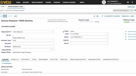 Thumbnail for Convert a Service Request to an Incident