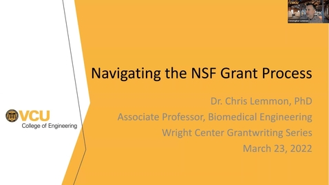 Thumbnail for entry Navigating the NSF Grant Process