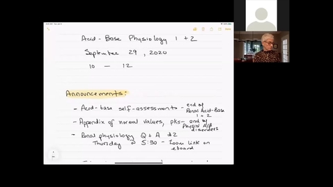 Thumbnail for 200929 - M2 - 10am - RENL - Acid-Base Physiology - Costanzo