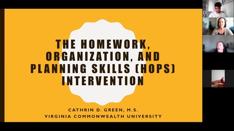 Thumbnail for entry Homework, Organization, and Planning Skills (HOPS) Intervention for ADHD