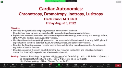 Thumbnail for 240802 - 220805 - M2 - 10AM - CARD - Cardiac Autonomics: Chronotropy, Dromotropy, Inotropy, Lusitropy - Raucci