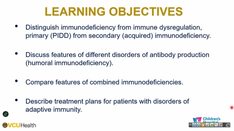 Thumbnail for 251113 - M1 - 8AM - I &amp; I - Deficiencies in Acquired Immunity