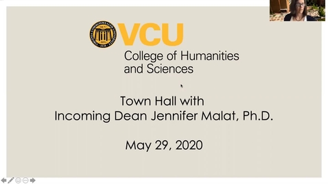 Thumbnail for entry Town Hall with Incoming Dean Jennifer Malat, Ph.D. (May 29, 2020)