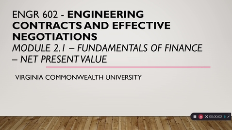 Thumbnail for Module 2.1 Net Present Value