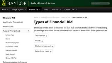 Scholarship Options Student Financial Services Baylor University