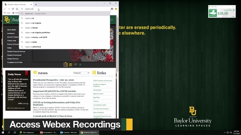 Thumbnail for entry Access Your Webex Recordings