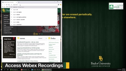 Thumbnail for Access Your Webex Recordings