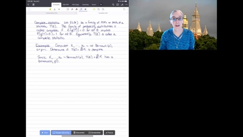 Thumbnail for Show a family of distributions of a statistic is complete