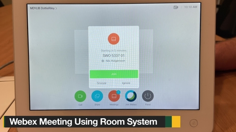 Thumbnail for entry Using a Touch 10 in a Room to join a Webex Session