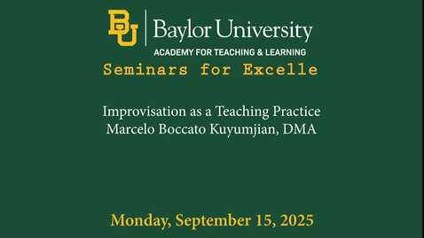 Thumbnail for SET Fall 2025 / Improvisation as a Teaching Practice