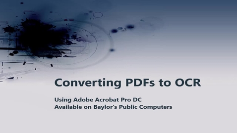 Thumbnail for Converting PDFs to OCR