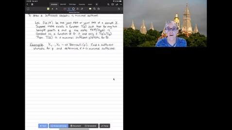 Thumbnail for Show a sufficient statistic is minimal sufficient