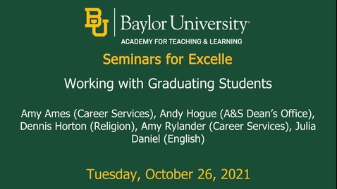 Thumbnail for SET Fall 2021 - Working with Graduating Students