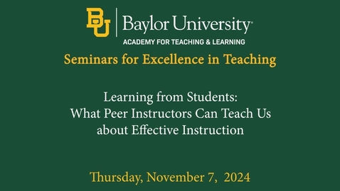 Thumbnail for SET Fall 2024- Learning from Students