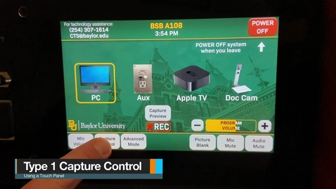 Thumbnail for entry Type 1 Classrooms - Capture Control (Updated)