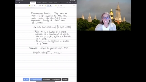 Thumbnail for Show geometric(p) PMF is an exponential family