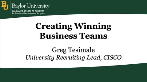 Thumbnail for Creating Winning Business Teams - Greg Tesimale