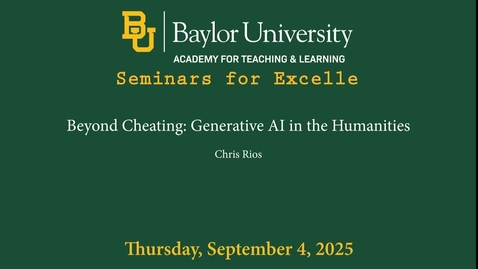 Thumbnail for SET Fall 2025 / Beyond Cheating: Generative AI in the Humanities