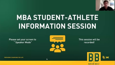 Thumbnail for entry Student-Athlete/MBA Alumni  Panel