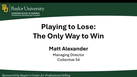 Thumbnail for Losing: The Only Way to Truly Win - Matt Alexander