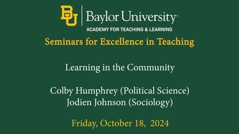 Thumbnail for SET Fall 2024- Learning in the Community