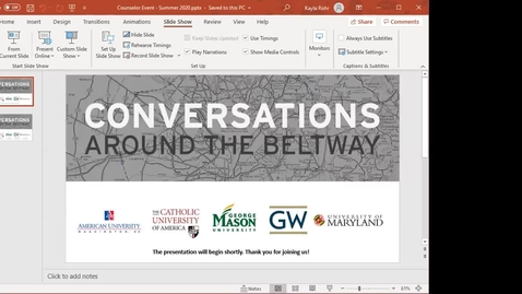 Thumbnail for entry Conversations Around the Beltway - DC-Area Universities Virtual Counselor Event