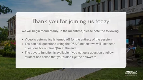 Thumbnail for American University's Special Academic Programs Panel