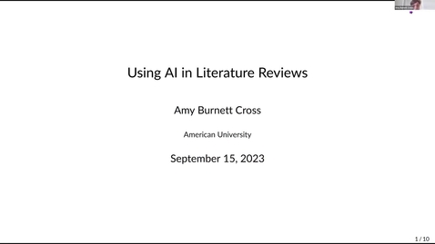 Thumbnail for entry Using AI in Literature Reviews: Overview