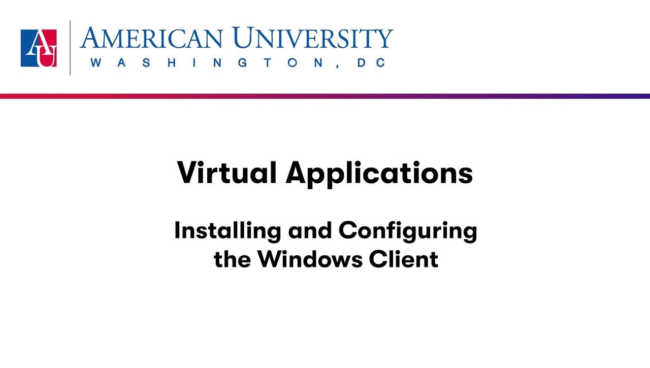 Virtual Applications - Install and Configure the Windows Client