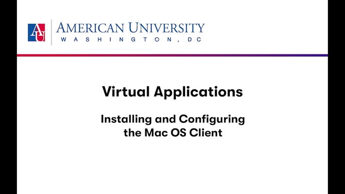 Virtual Applications - Install and Configure the Mac OS Client