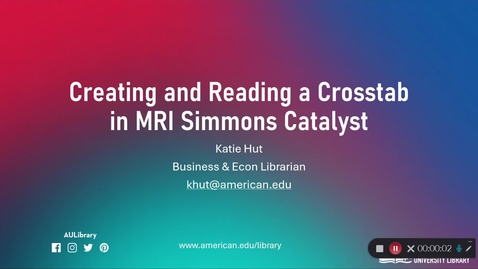 Thumbnail for Creating and Reading a Crosstab in MRI Simmons 2.0 (Catalyst)