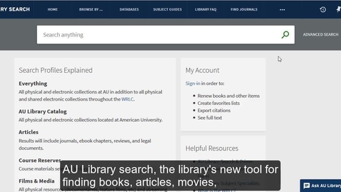 Thumbnail for entry How to Use AU Library Search: Quick Overview