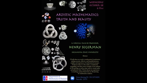 Thumbnail for entry 2020 Halloween Talk: Artistic Mathematics-edited