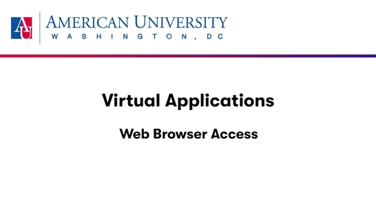 Virtual Applications - Web Browser Access