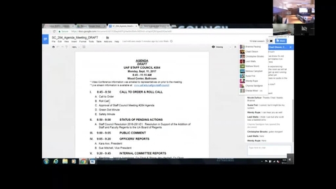 Thumbnail for Staff Council Meeting 09-11-2017
