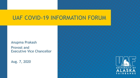 Thumbnail for Chancellor's Forum 08/07/2020 Information Forum