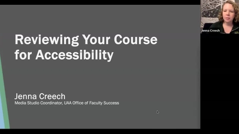 Thumbnail for Reviewing your course for accessibility | 2025 Winter Teaching Academy