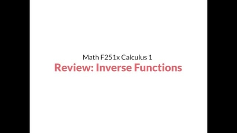 Thumbnail for Review: Inverse Functions