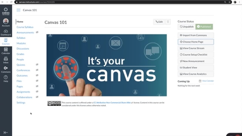 Thumbnail for entry How to set a home page in Canvas