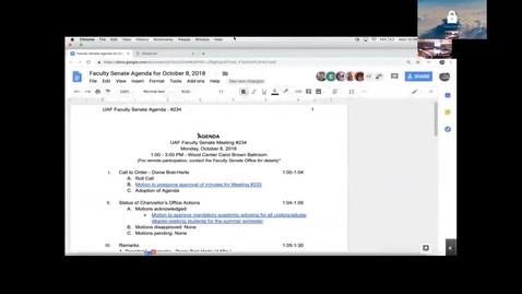 Thumbnail for Faculty Senate Meeting #234 10-08-2018