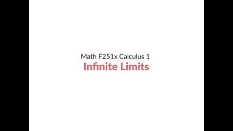 Thumbnail for Intro Video: Infinite Limits