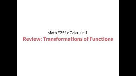 Thumbnail for entry Review: Transformation of Functions