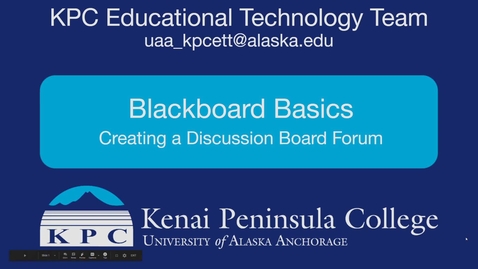 Thumbnail for entry Blackboard Basics: Creating a Discussion Board Forum