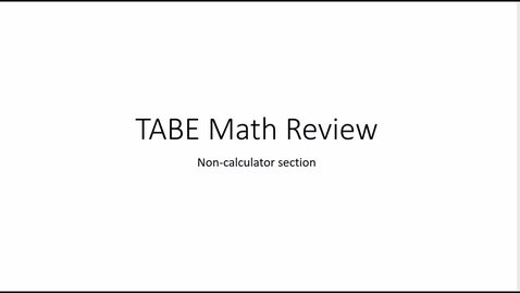 Thumbnail for entry TABE noncalculator review